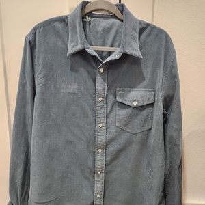 Criquet Corduroy Shirt Slate Blue Large